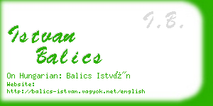 istvan balics business card